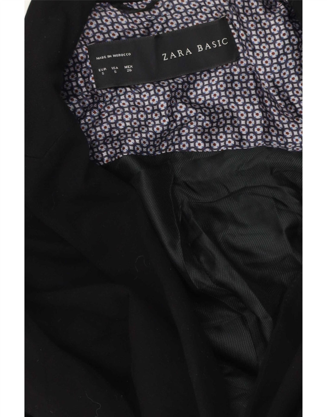 Zara Dame 1 Knap Blazer Jacket UK 10 Lille Sort