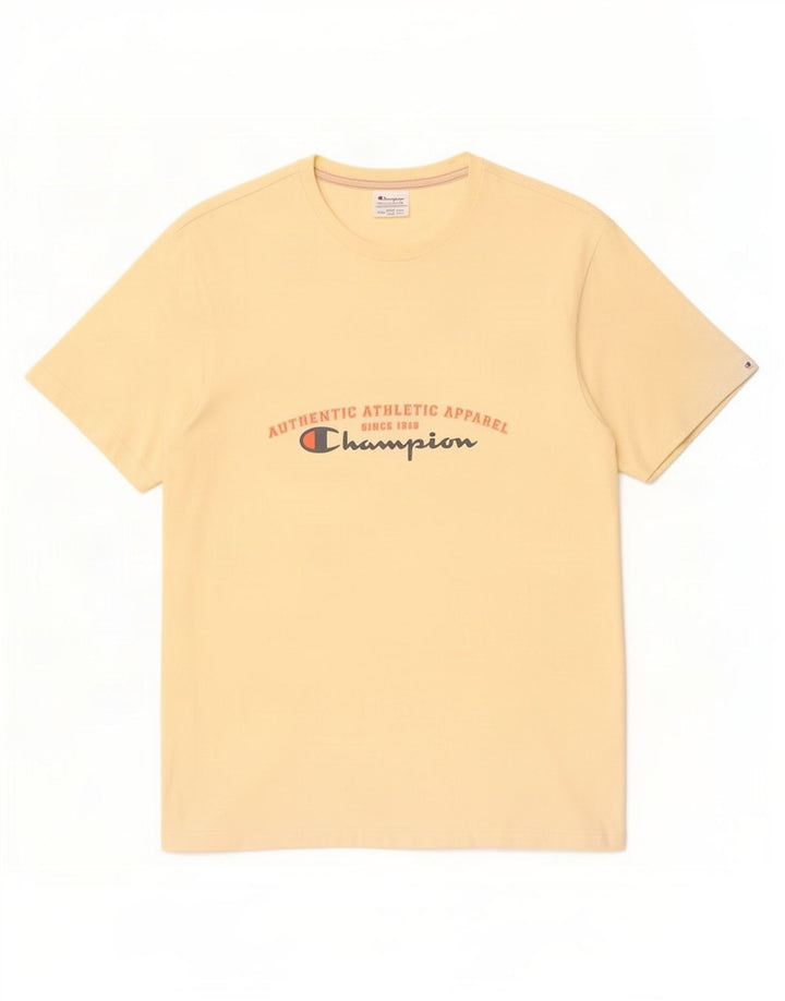 Champion Herre Grafisk T-Shirt Top Stor Gul