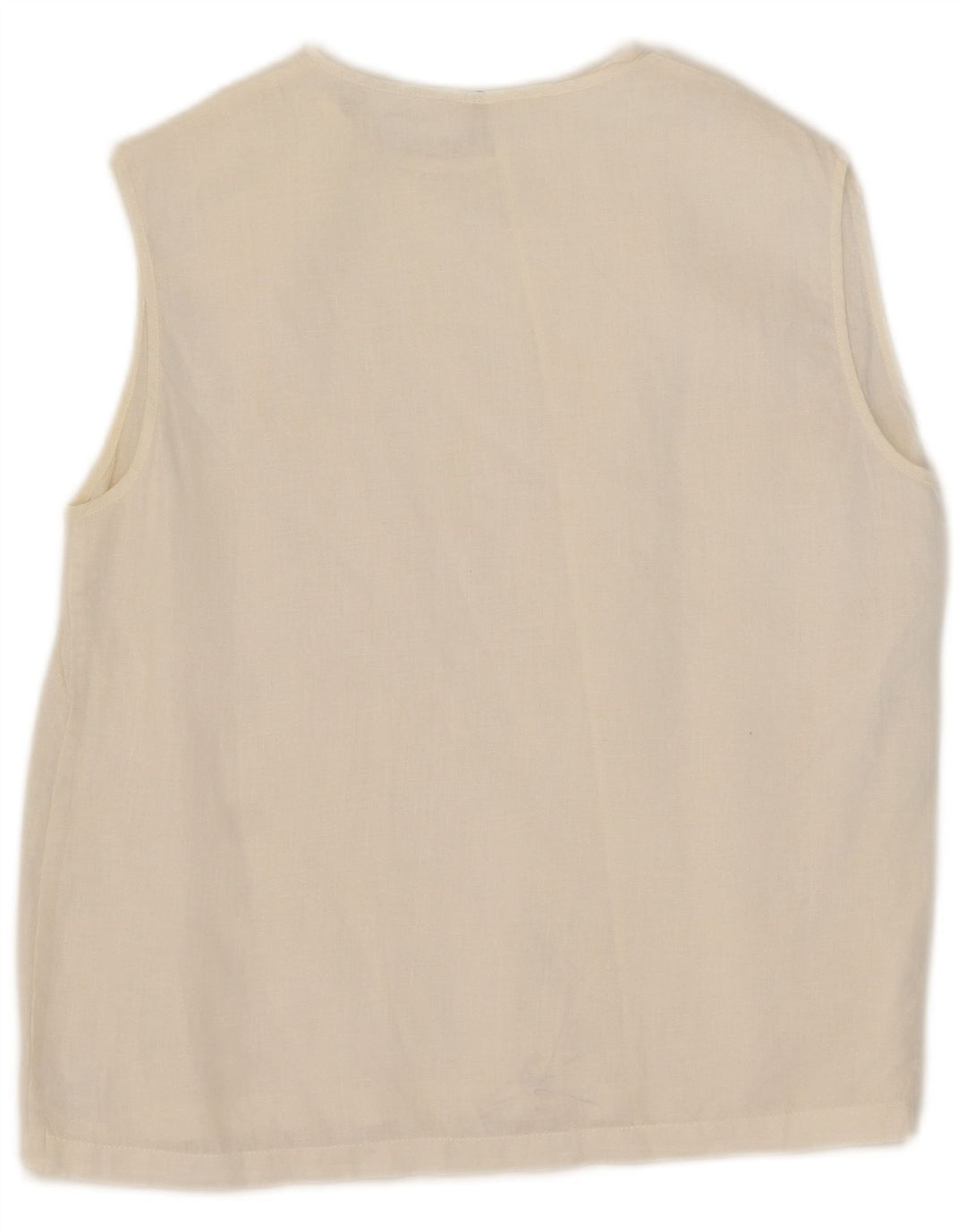 Max Mara Dame ærmeløs bluse Top UK 14 Medium White