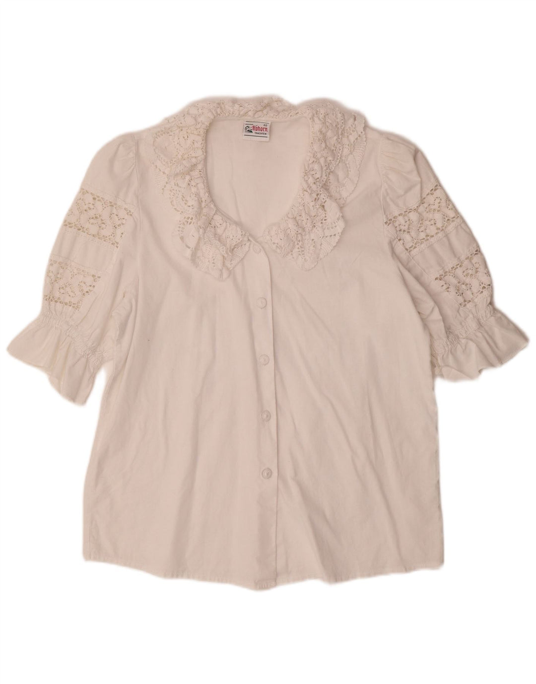 ALPHORN Dame Shirt Bluse IT 40 Medium White