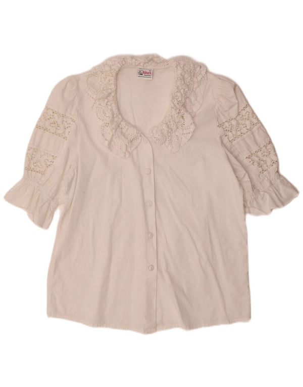 ALPHORN Dame Shirt Bluse IT 40 Medium White