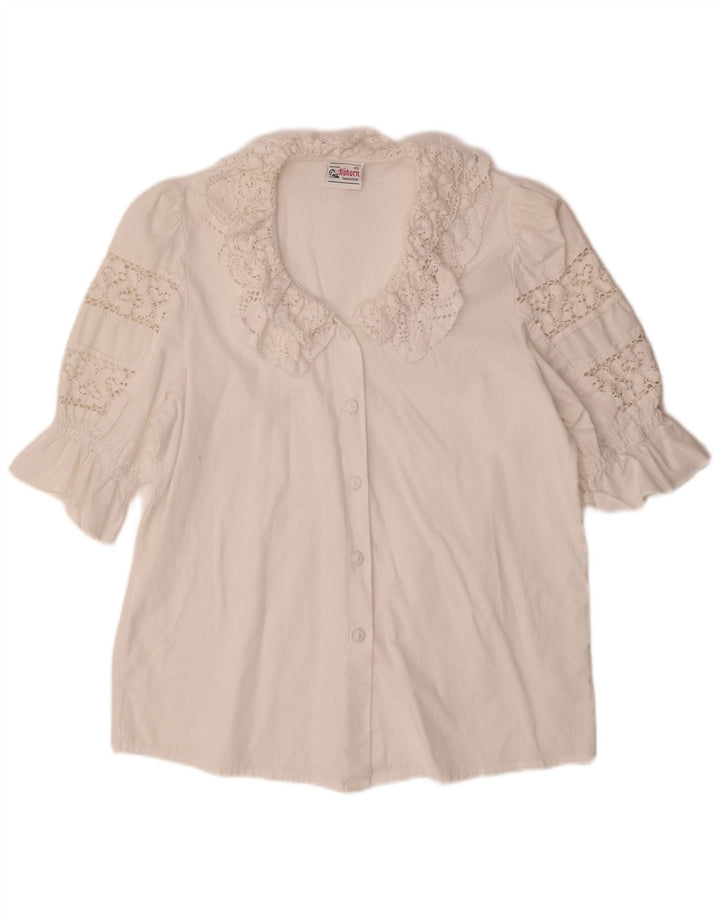 ALPHORN Dame Shirt Bluse IT 40 Medium White