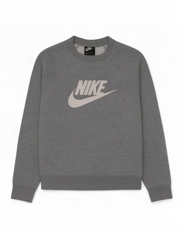 Nike Dame Grafisk Oversized Sweatshirt Jumper UK 10 Small Grey Flecked