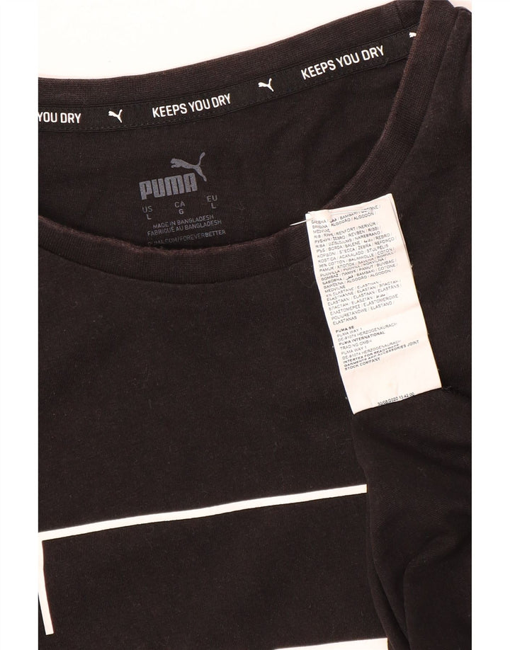 Puma Herre Grafisk T-Shirt Top Stor Sort Bomuld