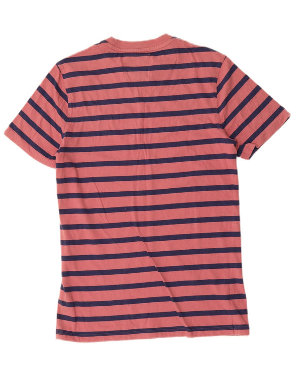 Crew Clothing Herre T-Shirt Top Lille Pink Stribet Bomuld
