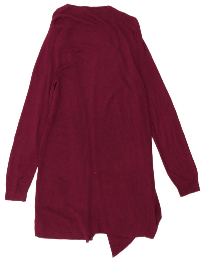 MARKS & SPENCER Womens Longline Open Cardigan Sweater UK 14 Large Purple