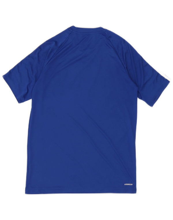 Adidas Boys Aeroready T-Shirt Top 15-16 År Blå Polyester