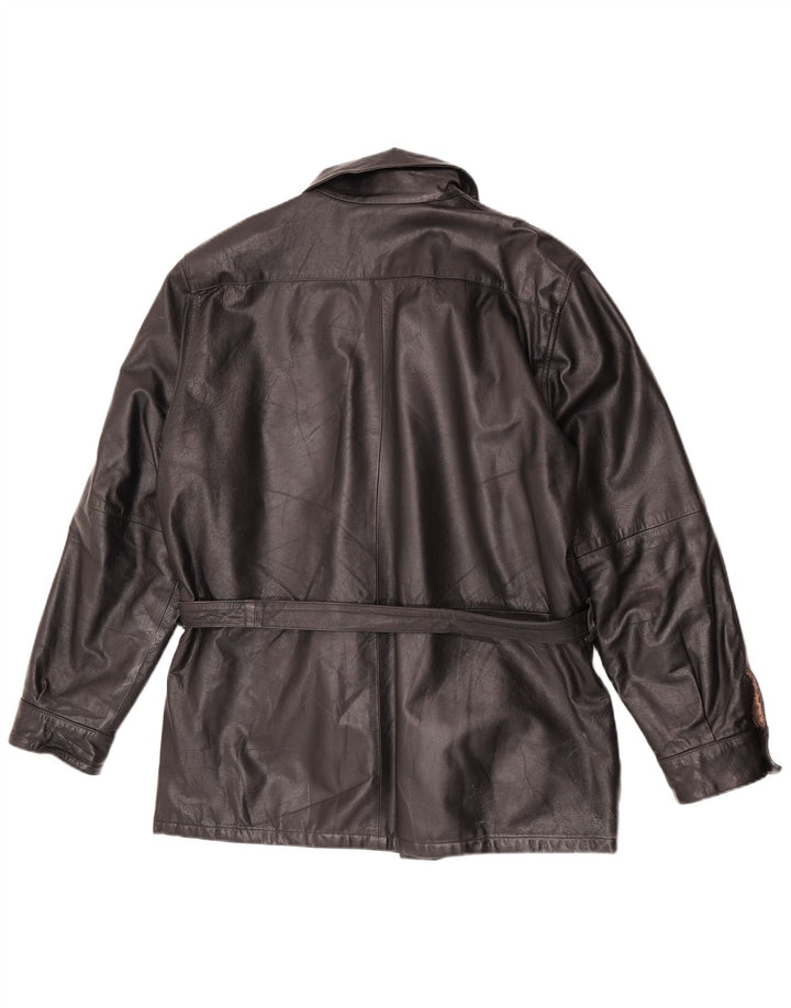 Vintage herre læderjakke IT 52 XL sort læder