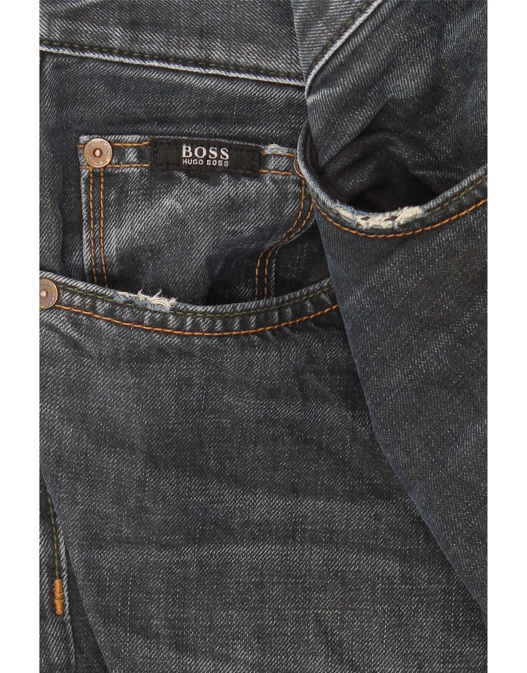 Hugo Boss Straight Jeans til mænd W38 L32 Marineblå bomuld
