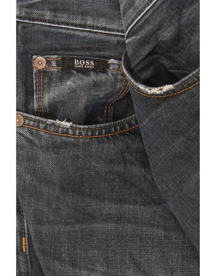 Hugo Boss Straight Jeans til mænd W38 L32 Marineblå bomuld