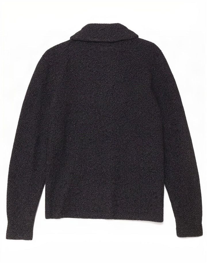 Massimo Dutti Herre cardigan sweater Medium Grey Flecked Wool