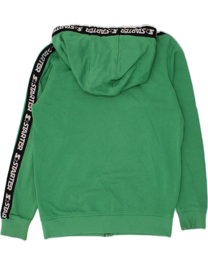 STARTER Mens Graphic Zip Hoodie Sweater Small Green Vintage Starter and Second-Hand Starter from Messina Hembry 