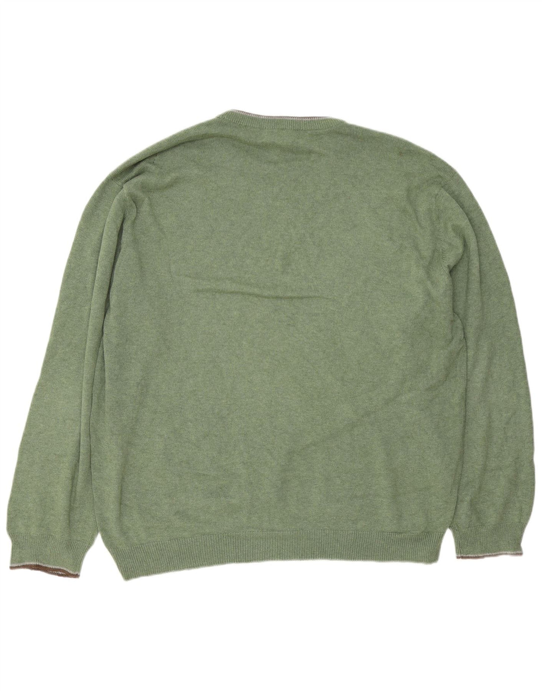 Chaps Herre Regular Fit Crew Neck Jumper Sweater 2XL Grøn Bomuld