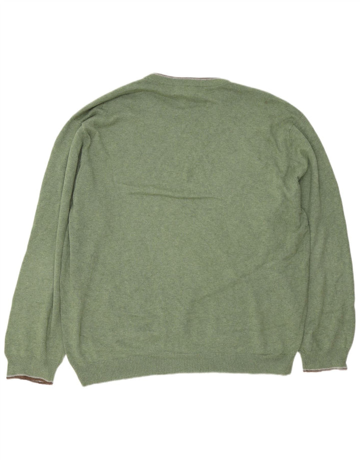Chaps Herre Regular Fit Crew Neck Jumper Sweater 2XL Grøn Bomuld