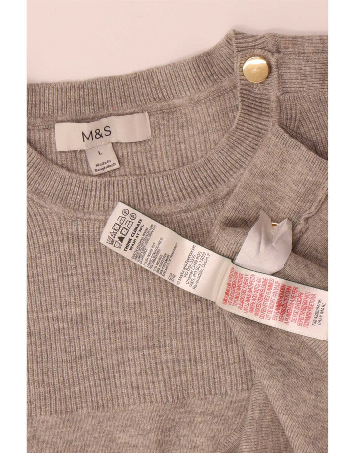 Marks & Spencer dame sweater med rund hals i overstørrelse UK 16 stor grå