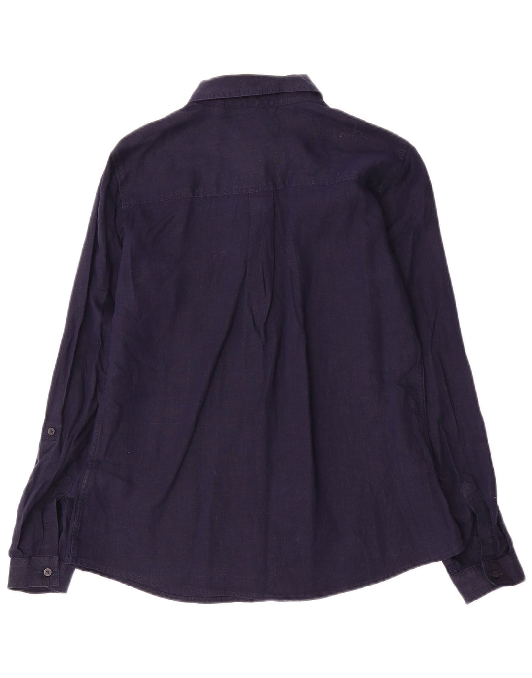 Marks & Spencer Dameskjorte UK 10 Small Navy Blue Linen