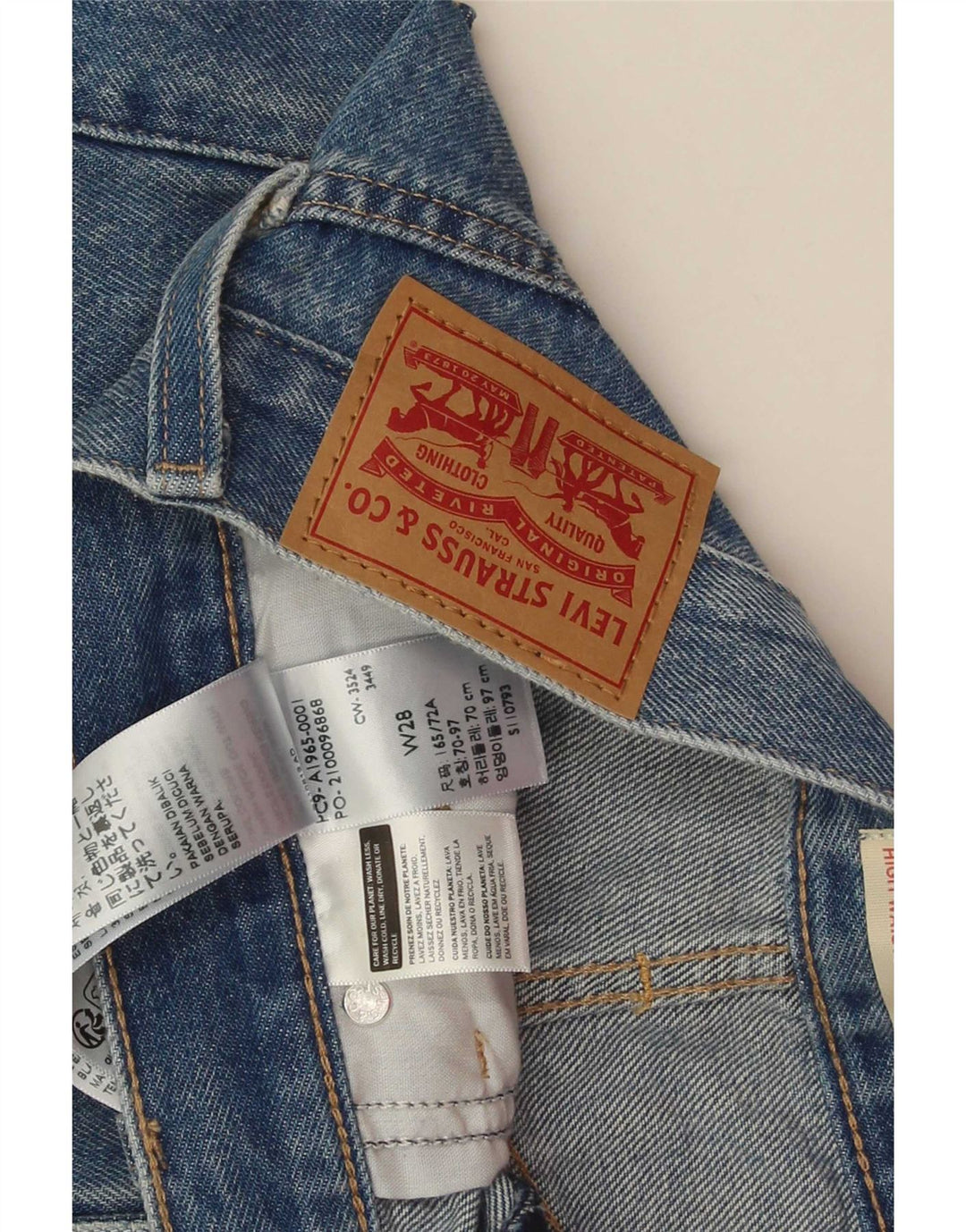 Levi's Dame Mom Højtaljede denimshorts W28 Mellemblå Bomuld