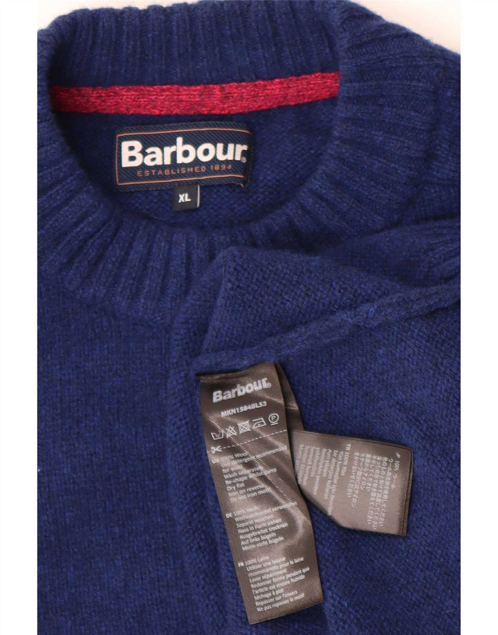 Barbour Herre sweater med rund hals XL blå uld