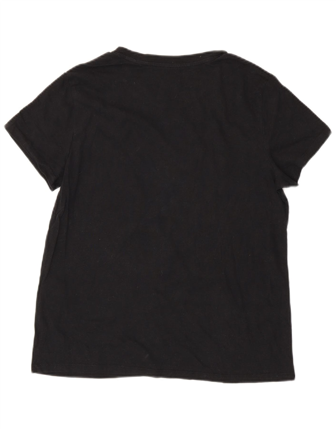 LEVI'S Dame T-Shirt Top UK 12 Medium Sort Bomuld