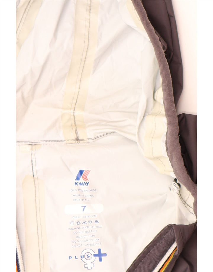 K-WAY Regnjakke med hætte til drenge 6-7 år Grå polyamid