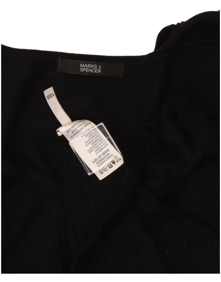 Marks & Spencer Dame Boat Neck Jumper Sweater UK 10 Small Black
