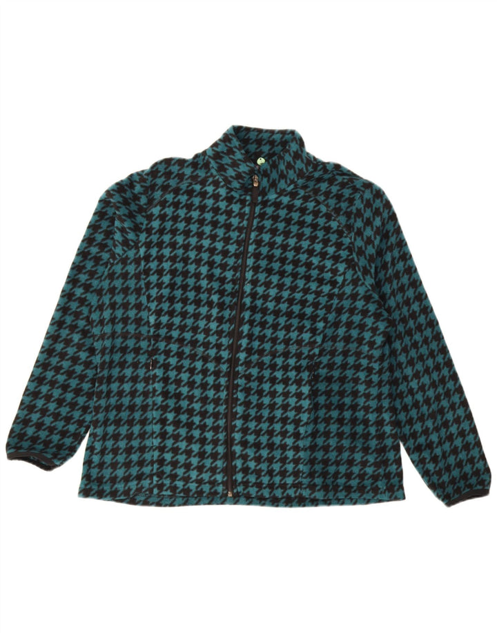 Marks & Spencer Fleecejakke til kvinder UK 18 XL Turkis Houndstooth