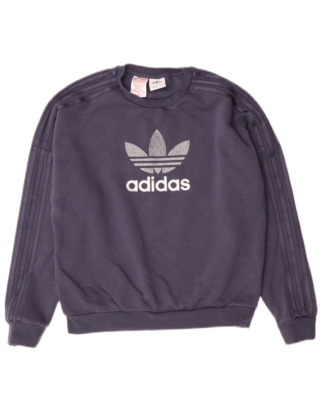 ADIDAS Graphic Sweatshirt Jumper UK 12 Medium Marineblå Bomuld
