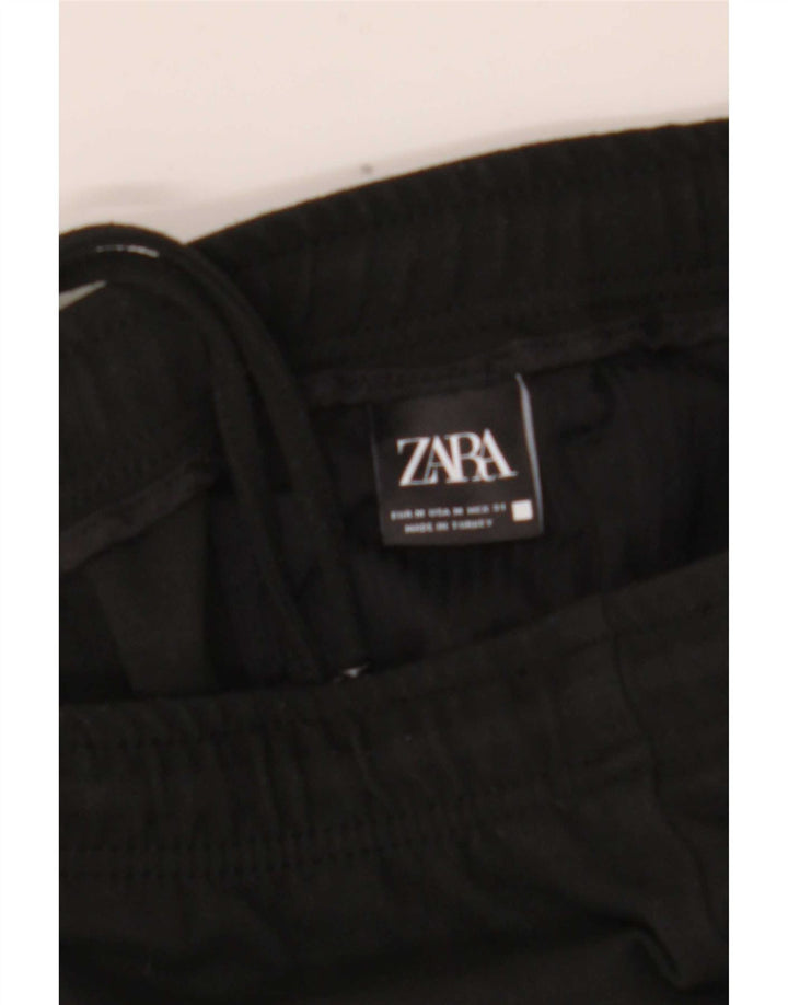 Zara Herre Slim Cropped Trousers Medium W32 L26 Sort Polyester