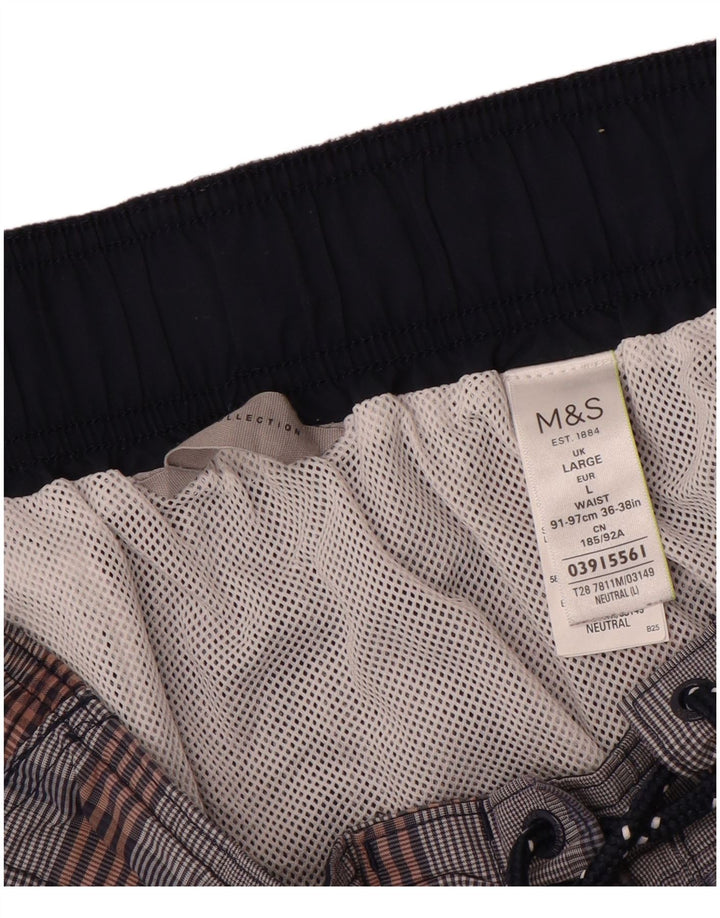 Marks & Spencer Herre Cargo svømmeshorts store grå ternet bomuld