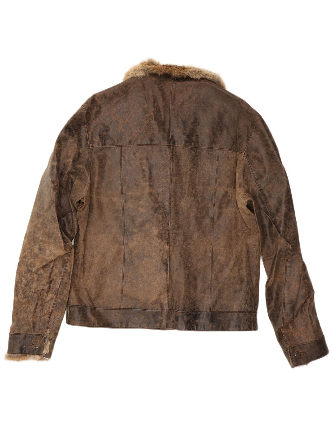 MAYS Herre Læderjakke UK 40 Stor Brun Læder