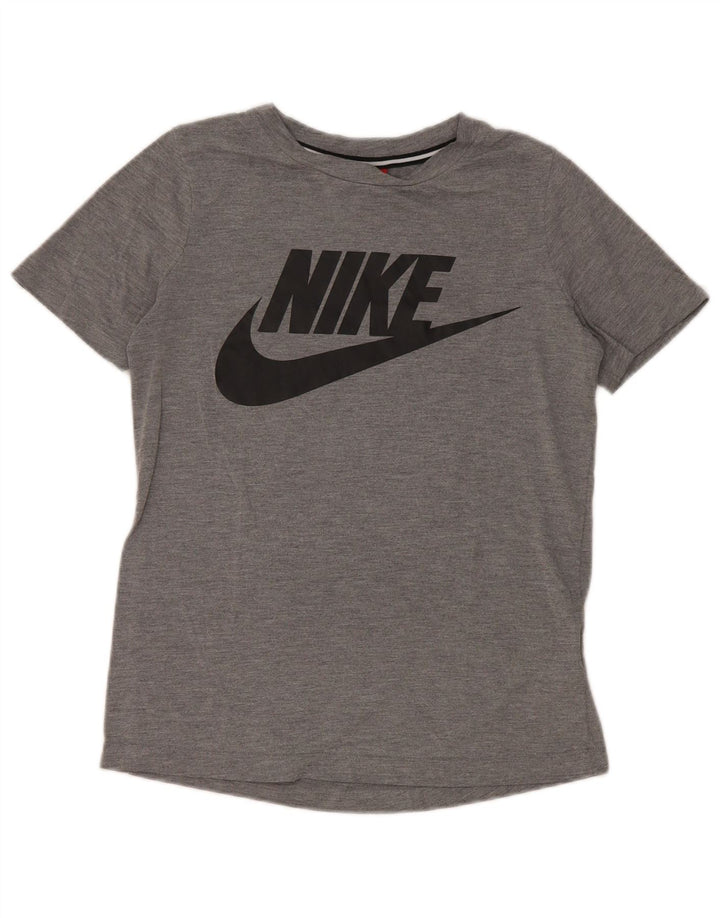 Nike grafisk T-shirt top XS til mænd, grå polyester