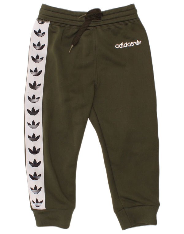 Adidas Baby Boys Grafiske træningsdragt bukser 18-24 måneder Khaki Colourblock