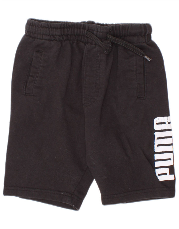 Puma drenge grafiske sportsshorts 4-5 år sort bomuld