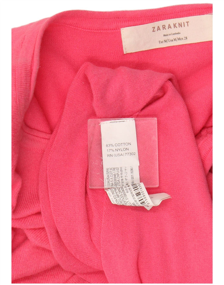Zara Dame Oversized Boat Neck Jumper Sweater UK 14 Medium Pink