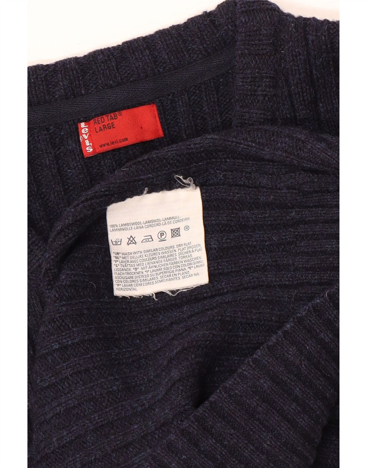 Levi's Herre V-hals sweater Stor marineblå uld