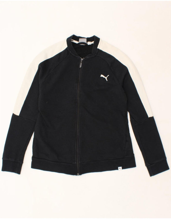 PUMA Womens Tracksuit Top Jacket UK 14 Large Black Colourblock Cotton Vintage Puma and Second-Hand Puma from Messina Hembry 