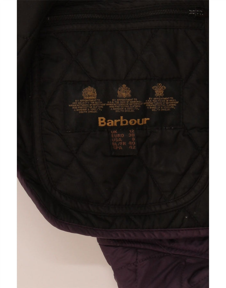 Barbour Quiltet jakke til kvinder UK 12 Medium Lilla Polyester
