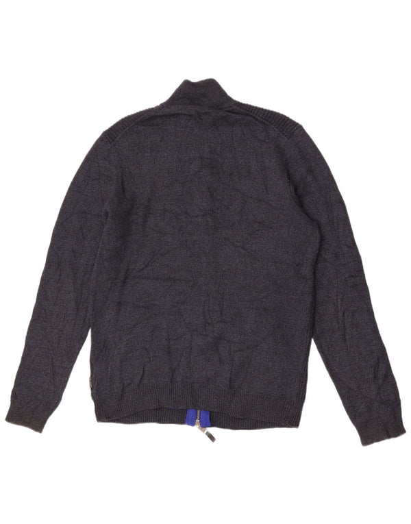 Ted Baker Herre Cardigan Sweater Størrelse 3 Medium Navy Blue Polyester
