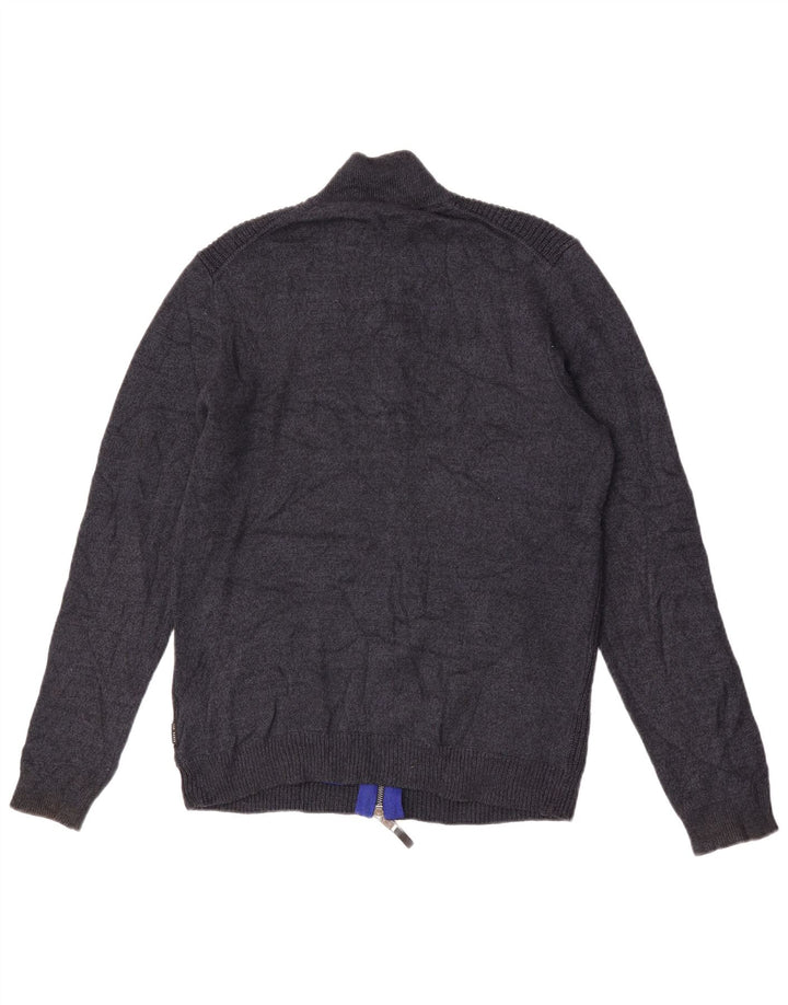 Ted Baker Herre Cardigan Sweater Størrelse 3 Medium Navy Blue Polyester