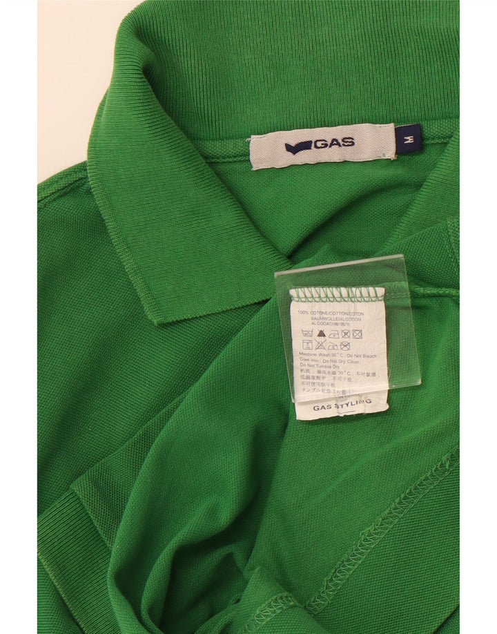 GAS Mens Polo Shirt Medium Green Cotton