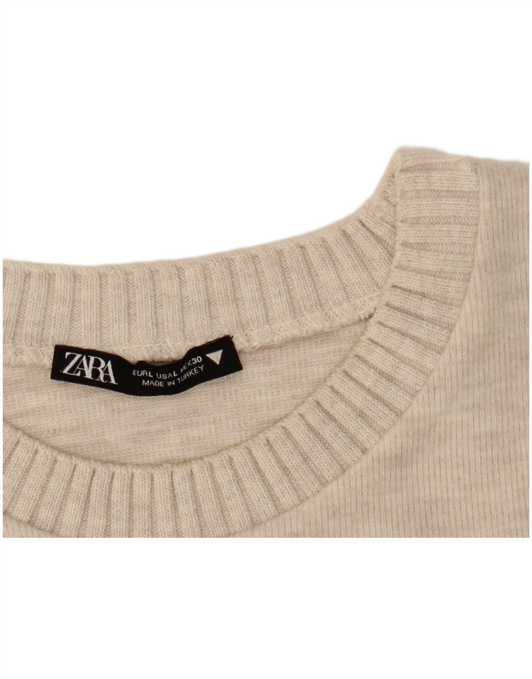 Zara Dame sweater med rund hals DK 16 Stor Beige