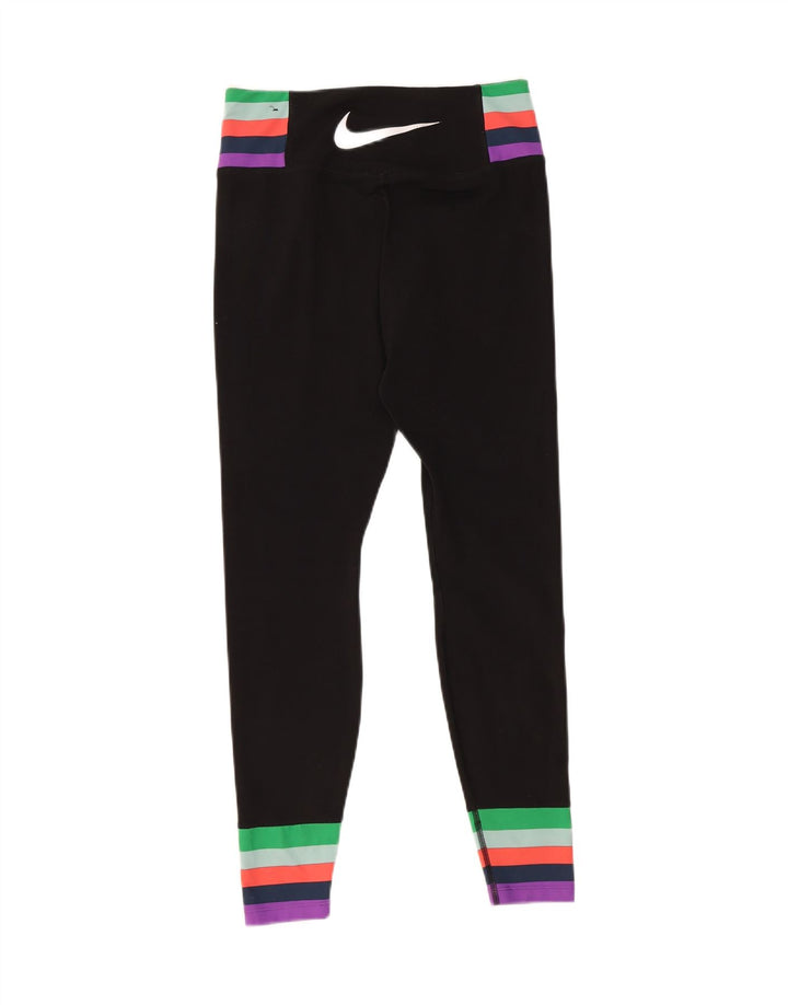 Nike Dri Fit grafiske leggings til kvinder, lille sort stribet polyester