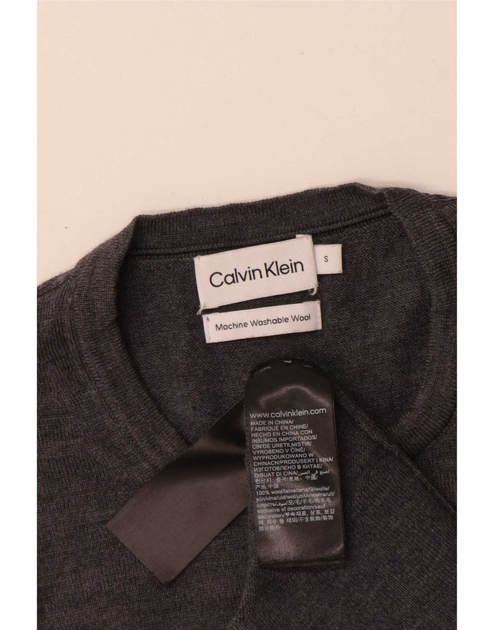 Calvin Klein Herre trøje med rund hals, lille grå uld