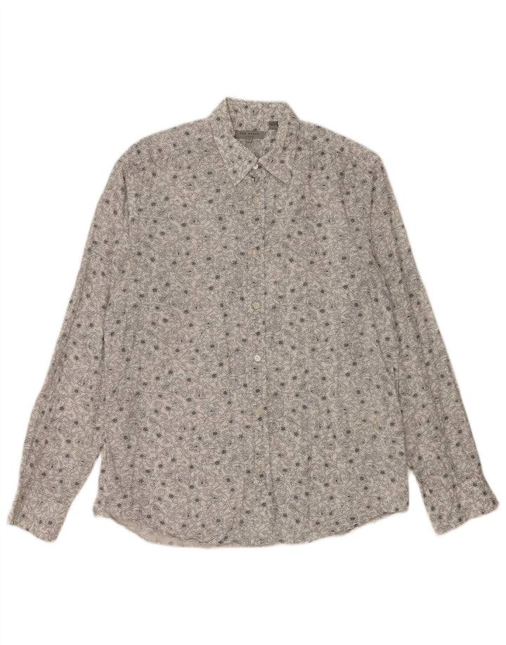 TED BAKER Herreskjorte str. 3 Medium Hvid blomstret bomuld