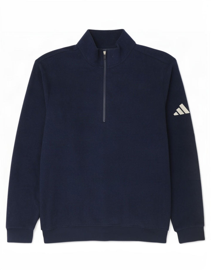 Adidas Fleece Jumper med lynlås til mænd mellem marineblå polyester