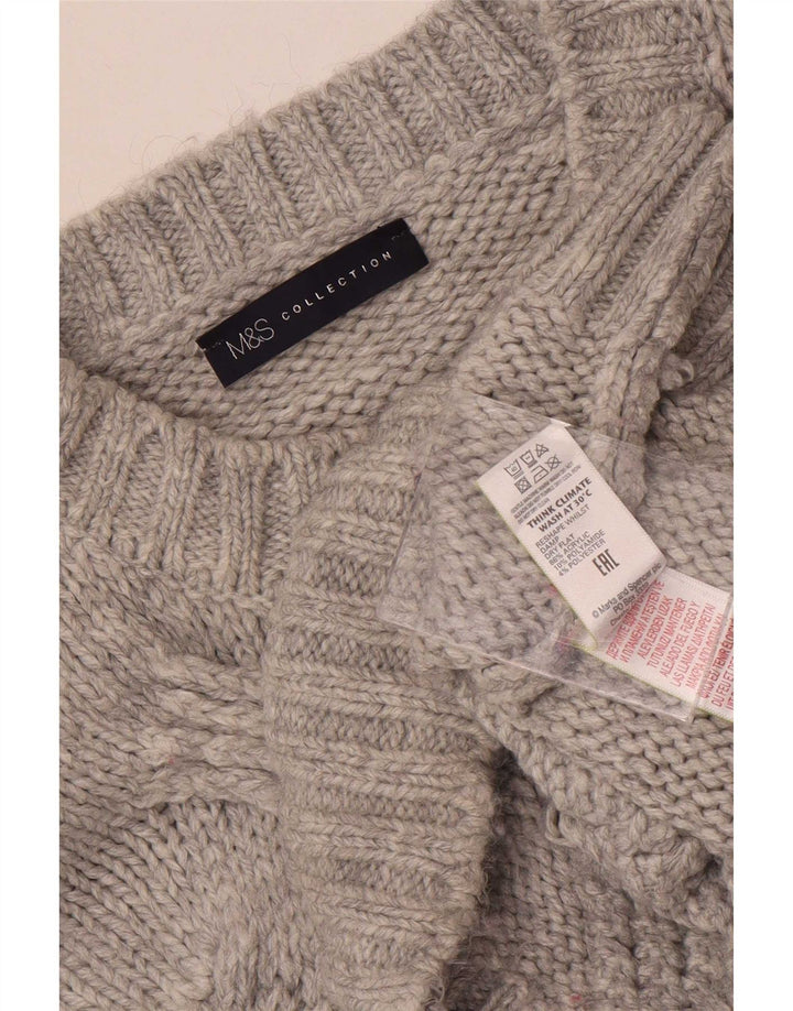 Marks & Spencer dame sweater med rund hals i overstørrelse UK 10 lille grå