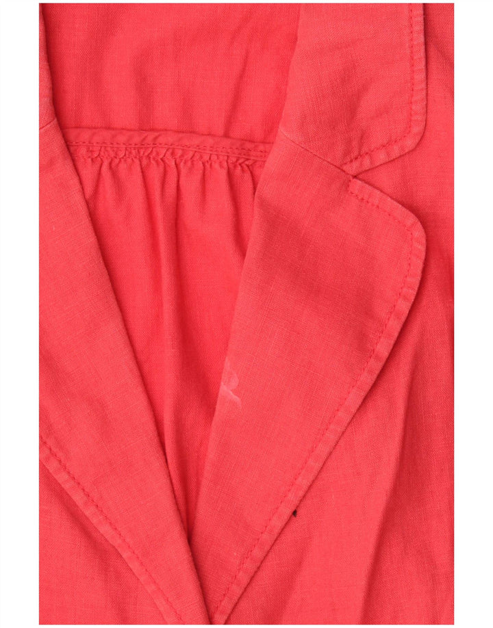 Marks & Spencer 3/4 ærmer 1-knaps blazerjakke til kvinder, UK 18 XL rød hør