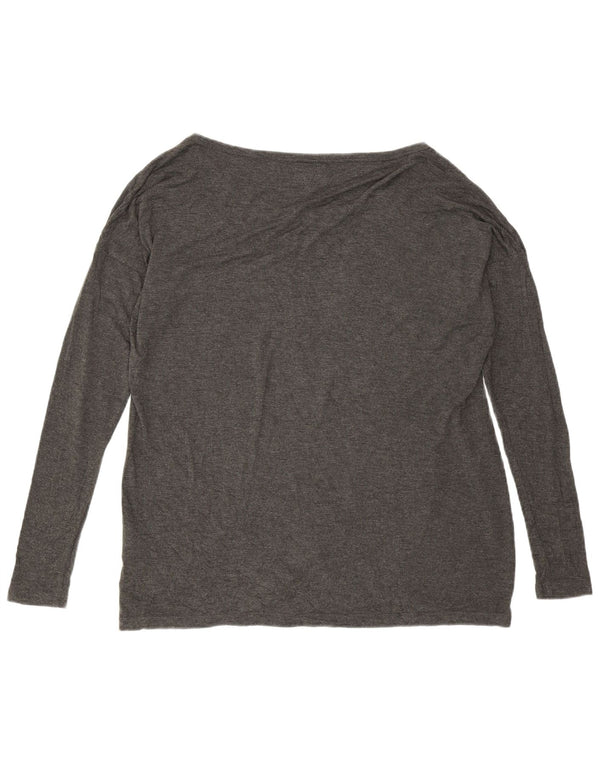 Gaudi Dame Oversized grafisk Top Langærmet UK 10 Small Grey Viscose