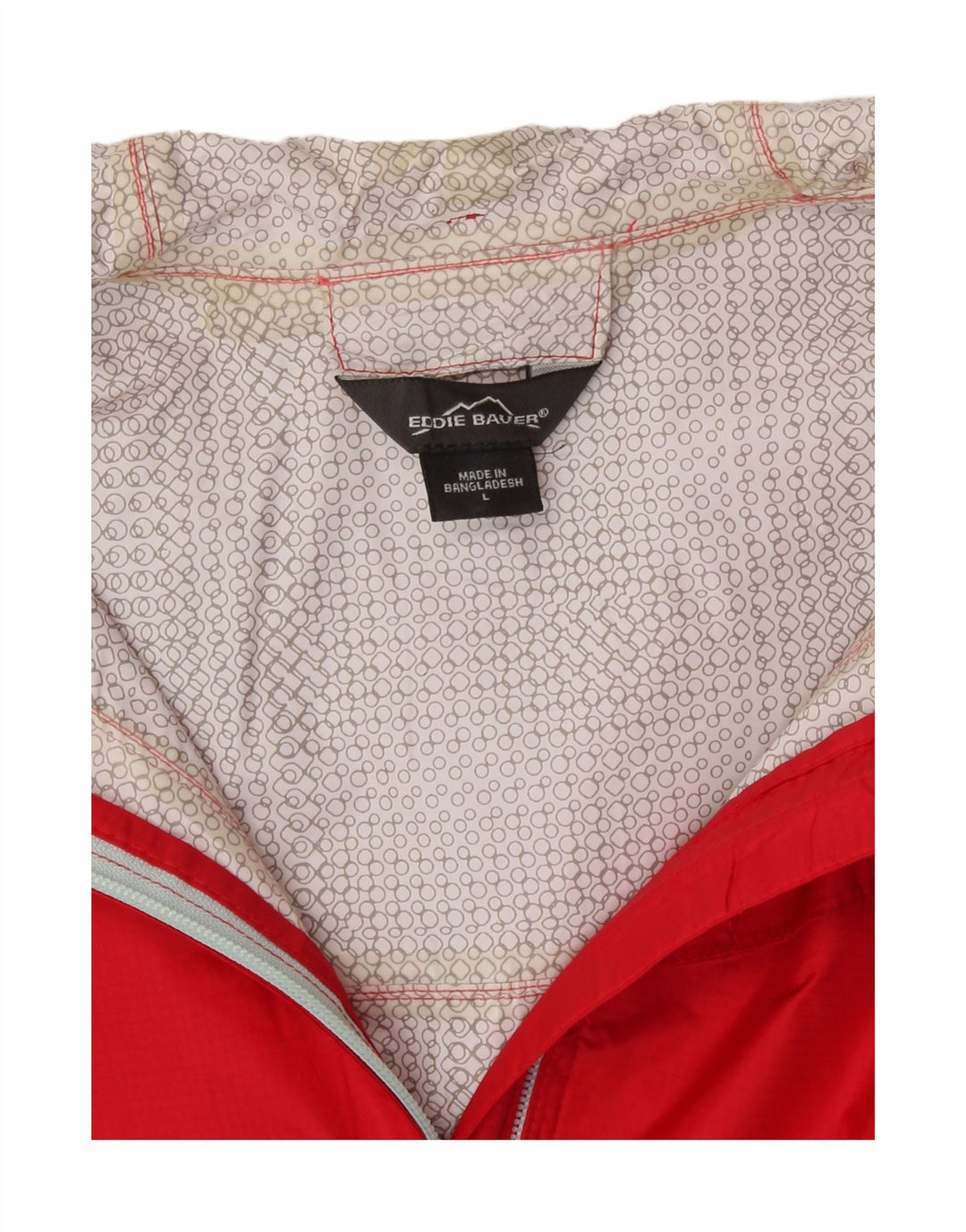 EDDIE BAUER Womens Hooded Rain Jacket UK 16 Large Red Nylon