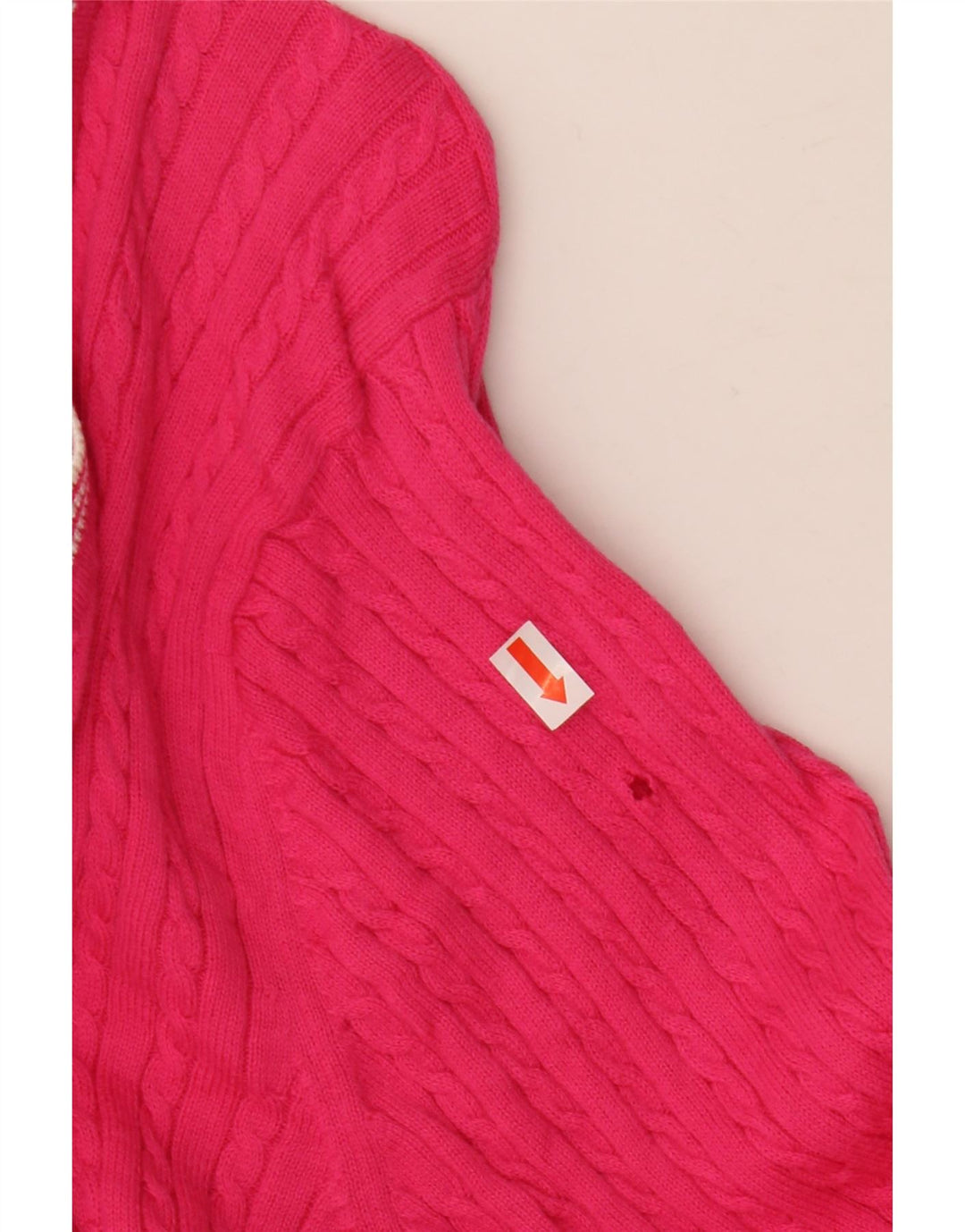 TOMMY HILFIGER Dame Boat Neck Jumper Sweater UK 14 Large Pink Bomuld